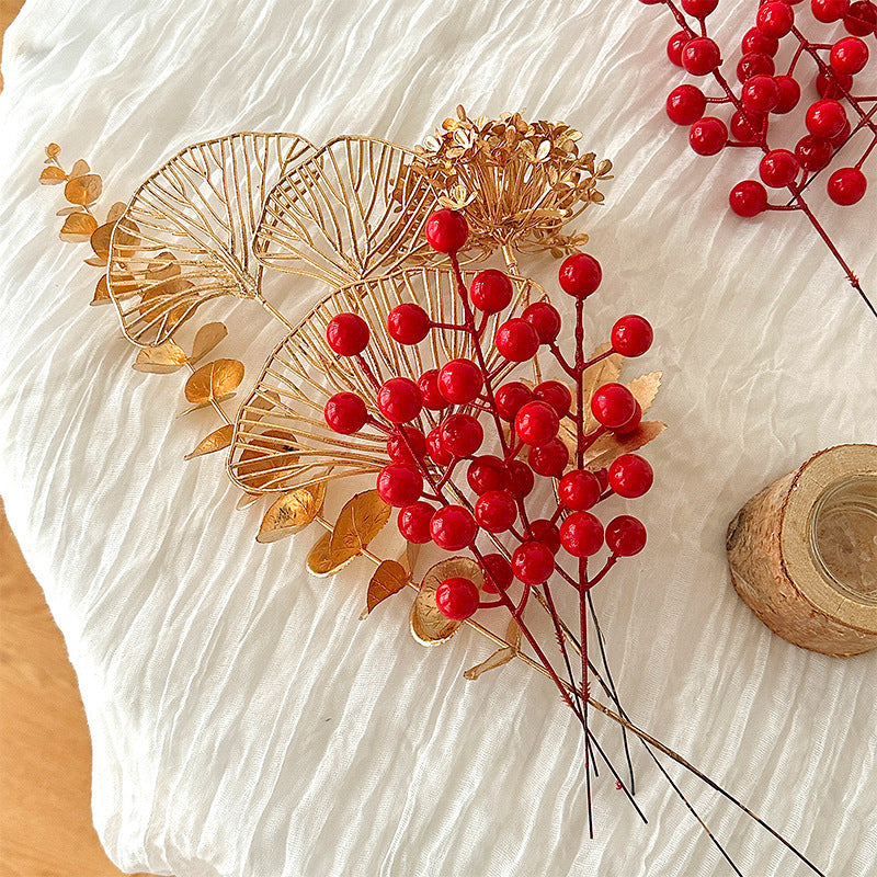 Decorative Artificial Branch with Bright Red Berries | Kelmera