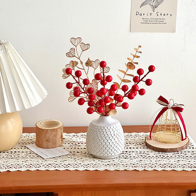 Decorative Artificial Branch with Bright Red Berries | Kelmera