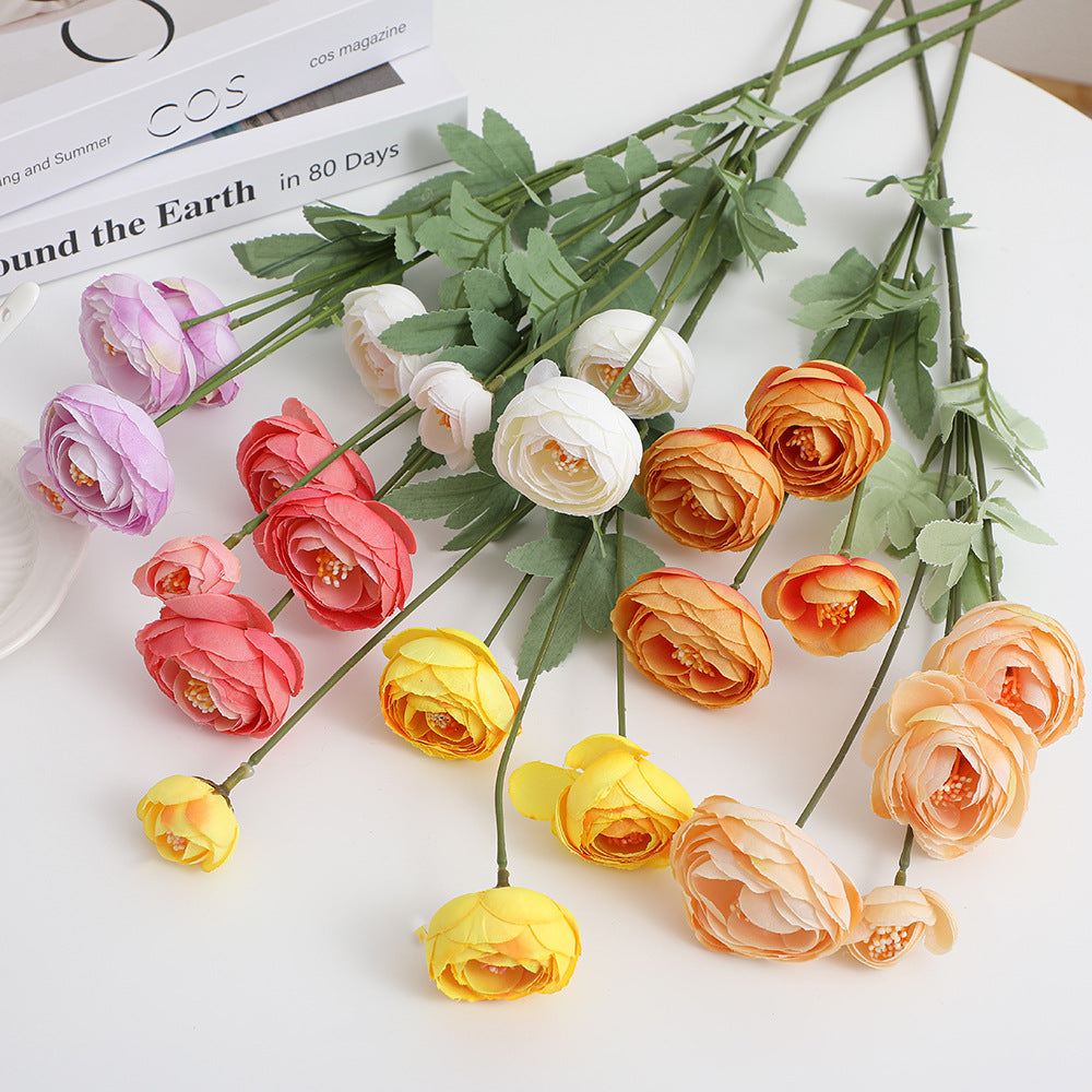 Decorative Artificial Flower Bouquet with Intricately Detailed Ranunculus | Kelmera