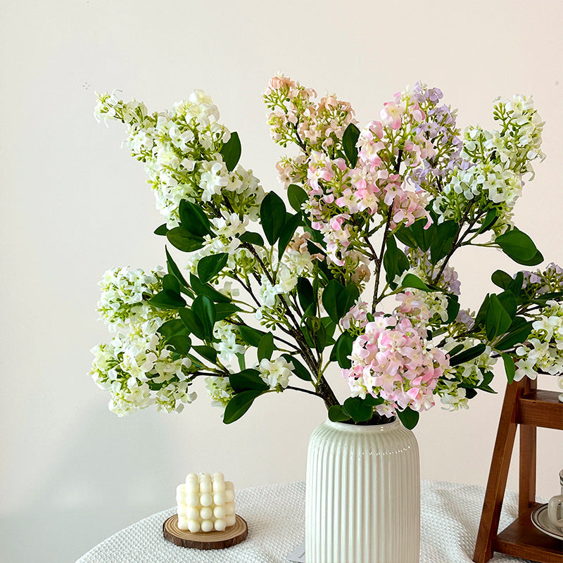 Decorative Artificial Flower Branch Light Lilac White | Kelmera