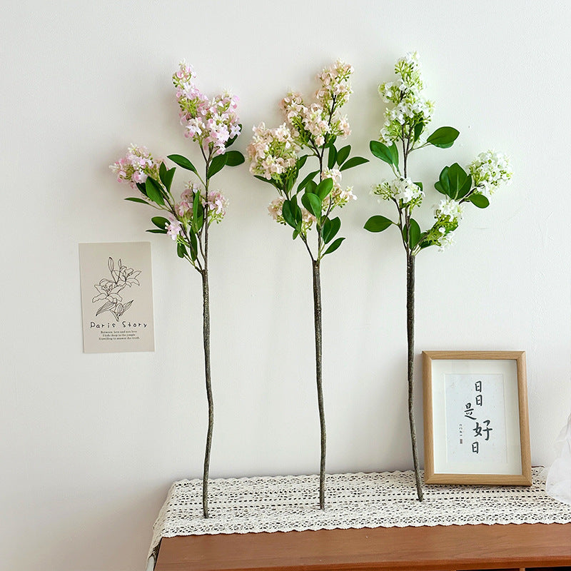 Decorative Artificial Flower Branch Light Lilac White | Kelmera
