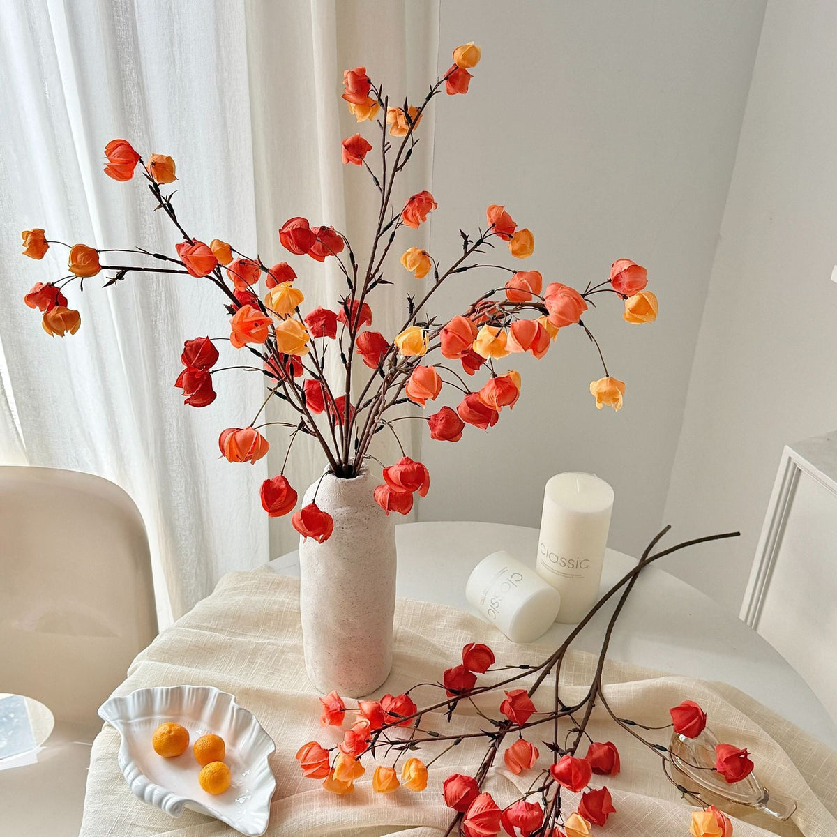 Decorative Artificial Flower Branch Orange | Kelmera