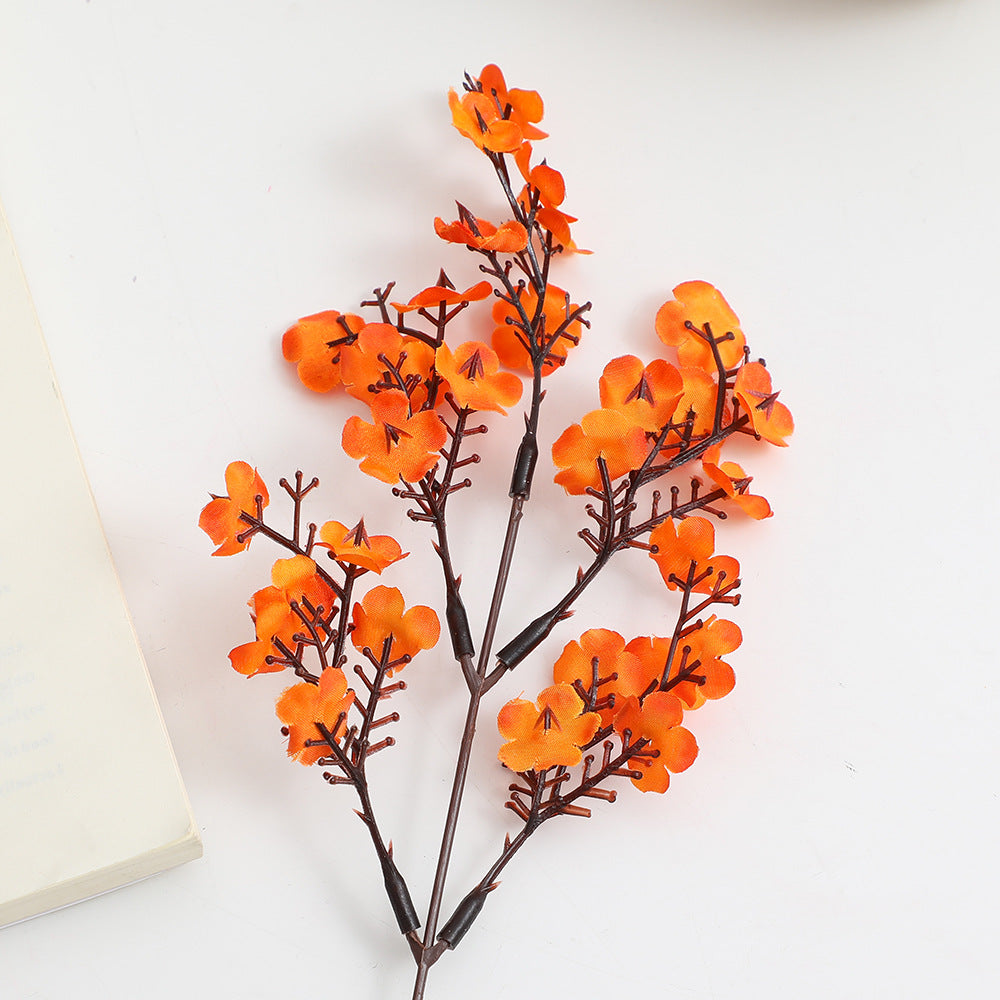 Decorative Artificial Flower Branch White Orange | Kelmera