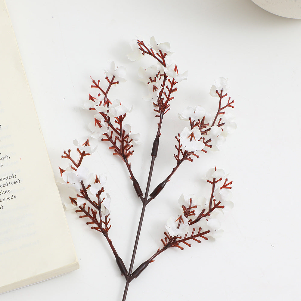 Decorative Artificial Flower Branch White Orange | Kelmera