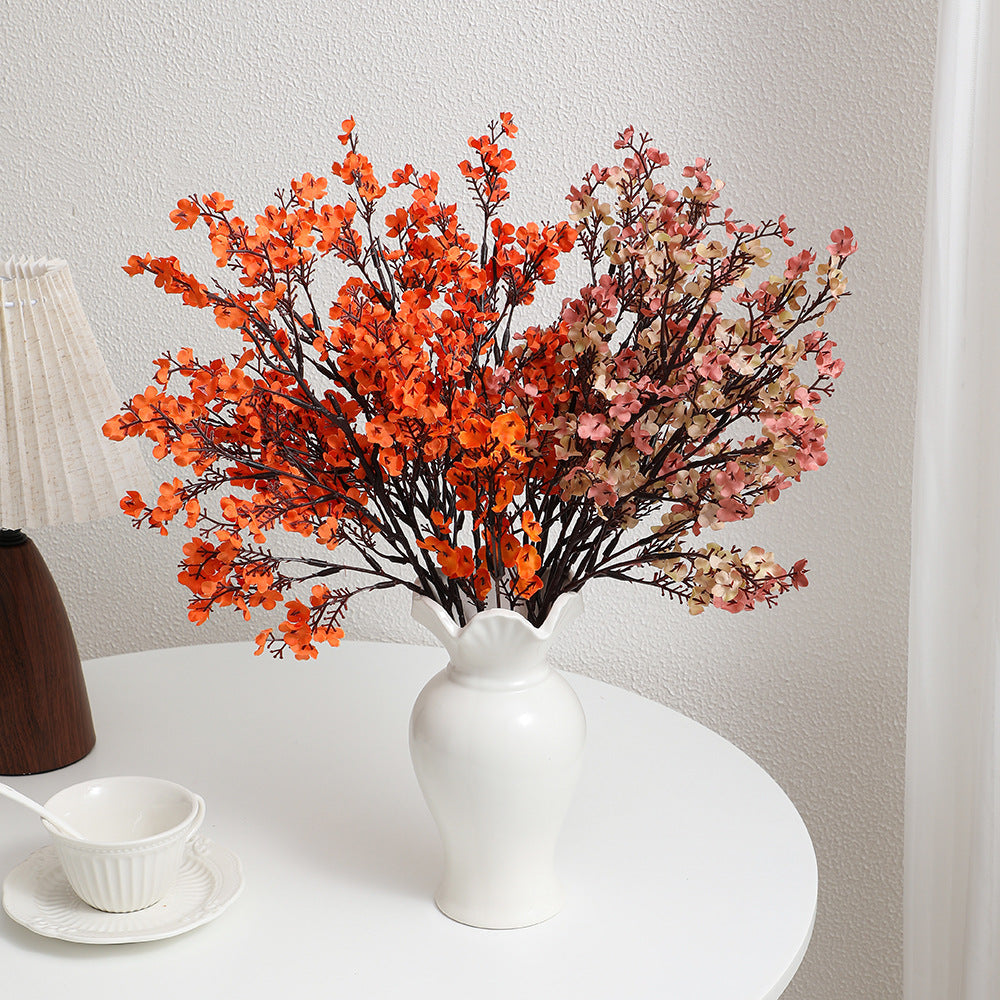 Decorative Artificial Flower Branch White Orange | Kelmera