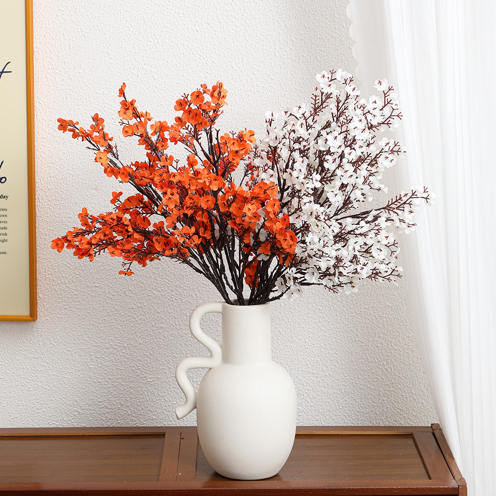 Decorative Artificial Flower Branch White Orange | Kelmera