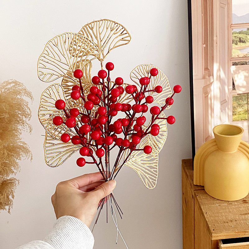 Decorative Artificial Flower Branch with Delicate Details Luck Charm Red Cat | Kelmera