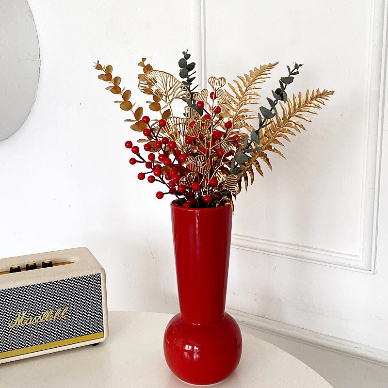 Decorative Artificial Flower Branch with Delicate Details Luck Charm Red Cat | Kelmera
