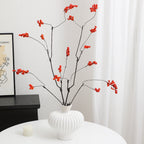 Decorative Artificial Flower Branch with Glowing Red Berries | Kelmera