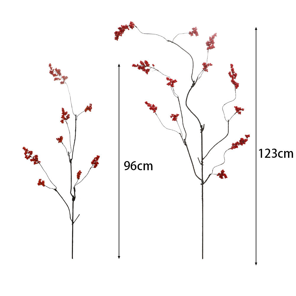 Decorative Artificial Flower Branch with Glowing Red Berries | Kelmera