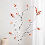 Decorative Artificial Flower Branch with Glowing Red Berries | Kelmera