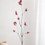 Decorative Artificial Flower Branch with Glowing Red Berries | Kelmera