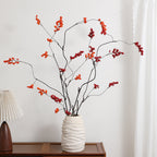 Decorative Artificial Flower Branch with Glowing Red Berries | Kelmera