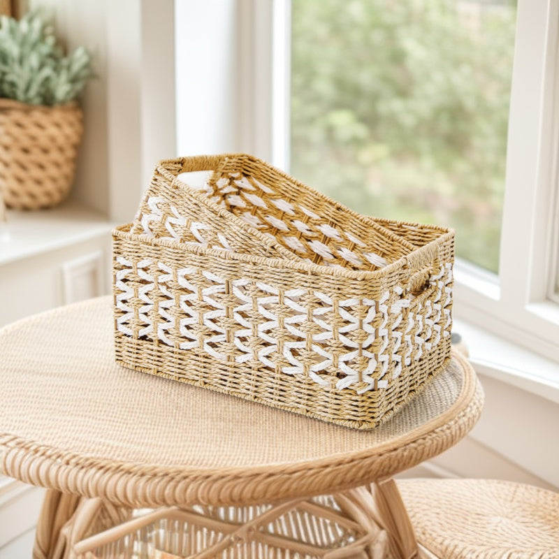 Decorative Basket made of Natural Fiber with Elegant Design | Kelmera