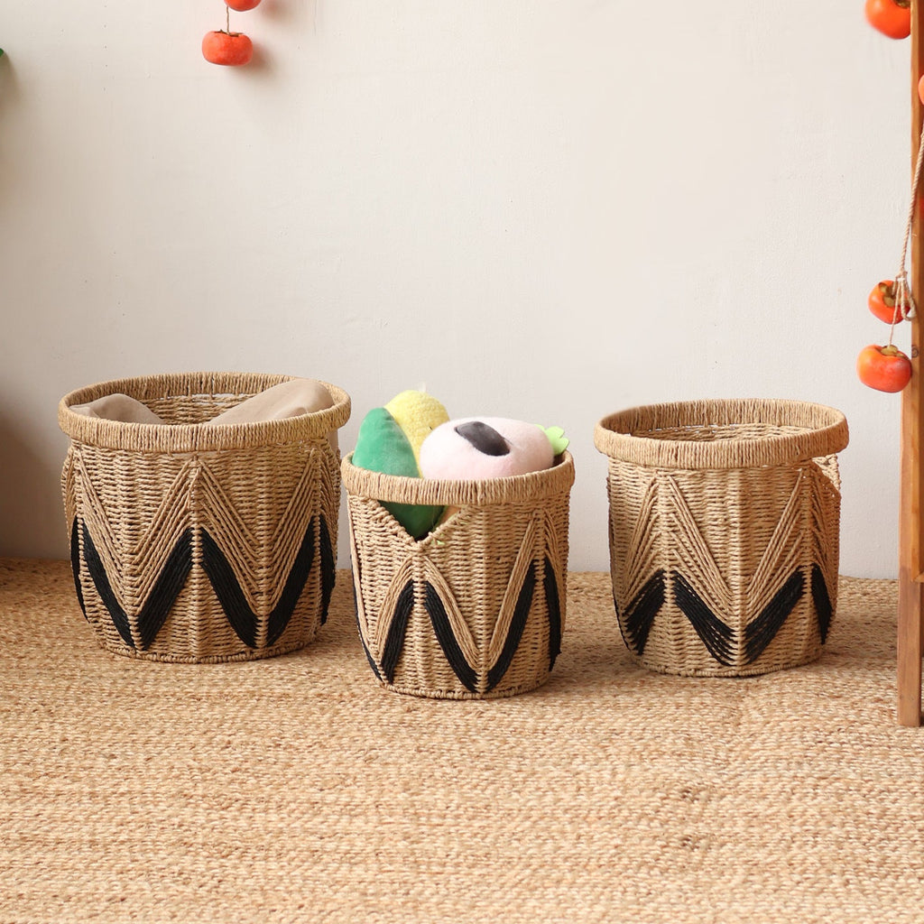 Decorative Basket with Graphic Pattern | Kelmera