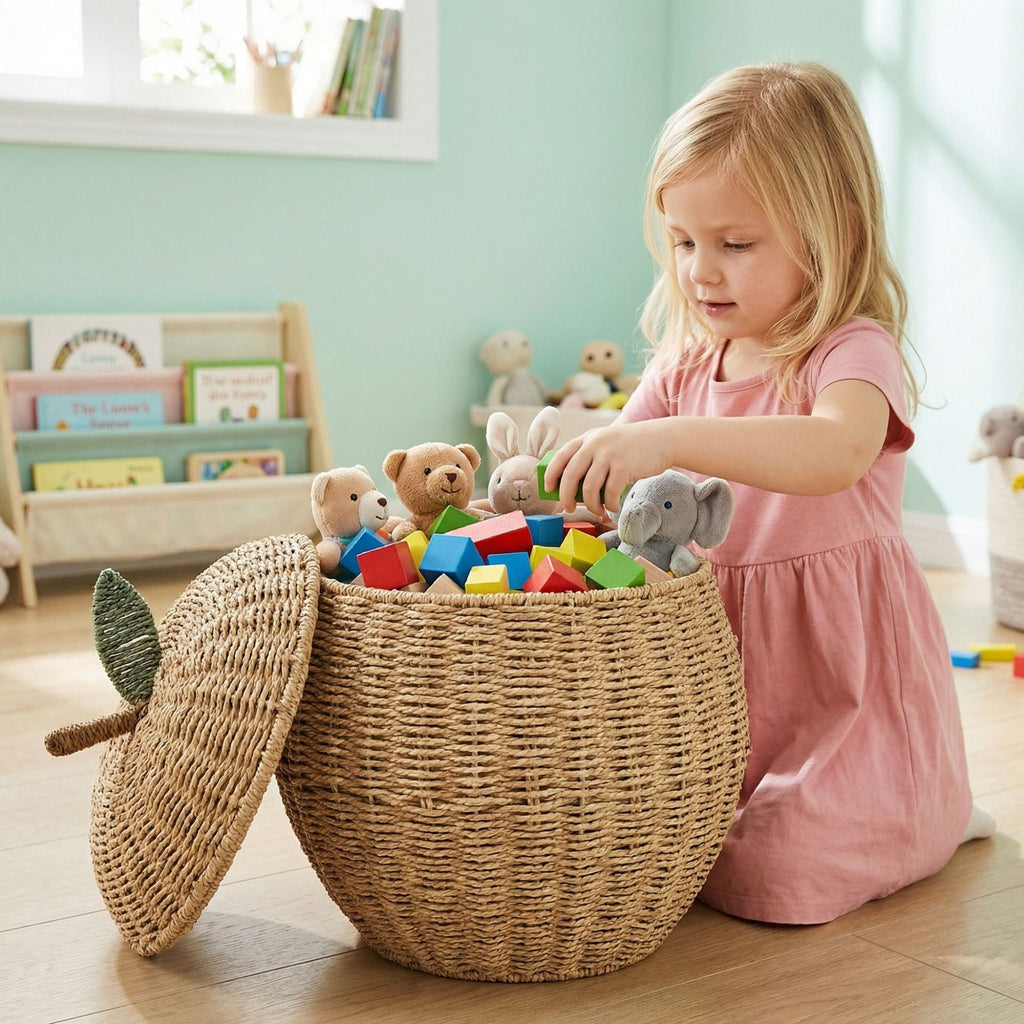 Decorative Basket Woven Natural Fiber Soft Textile | Kelmera
