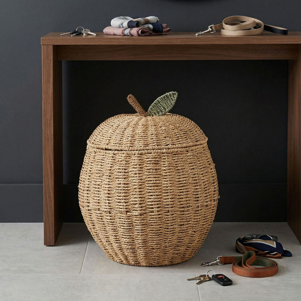 Decorative Basket Woven Natural Fiber Soft Textile | Kelmera