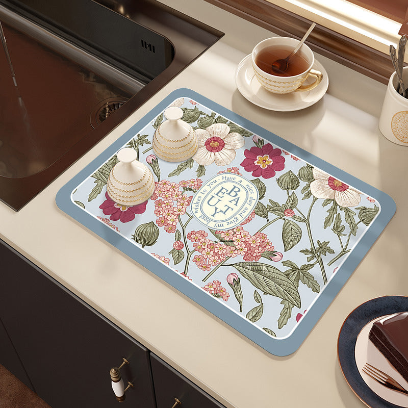 Decorative Botanical Kitchen Mat | Kelmera