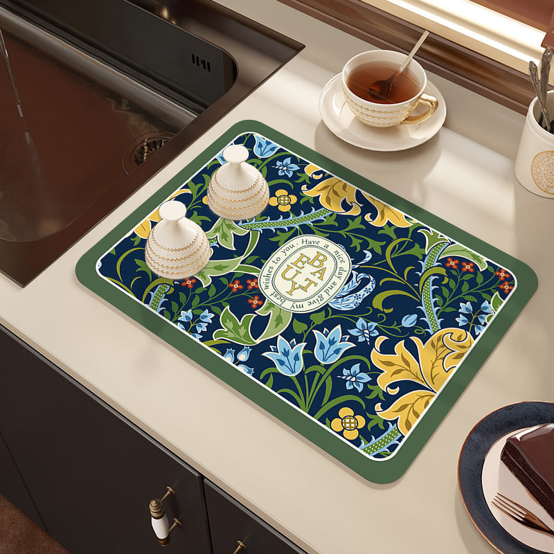 Decorative Botanical Kitchen Mat | Kelmera