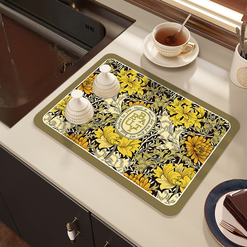 Decorative Botanical Kitchen Mat | Kelmera