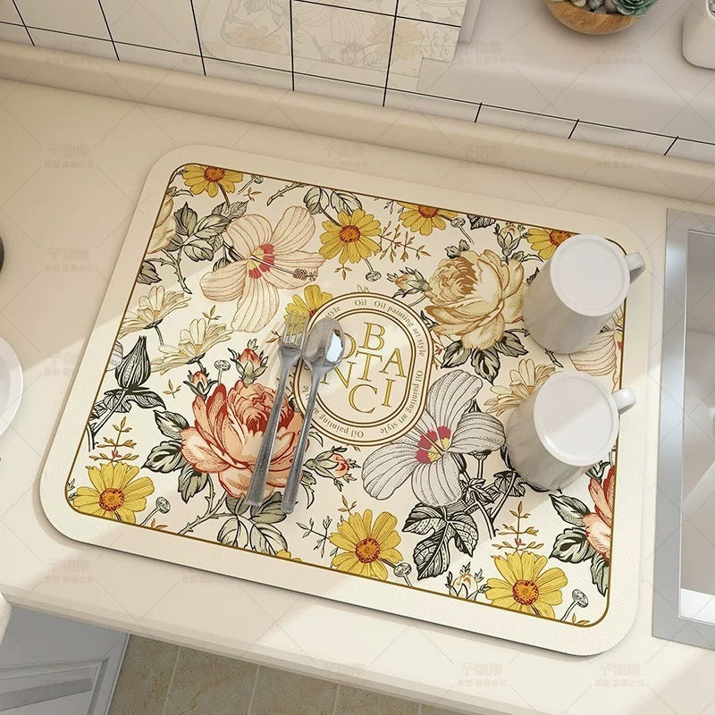 Decorative Botanical Kitchen Mat | Kelmera