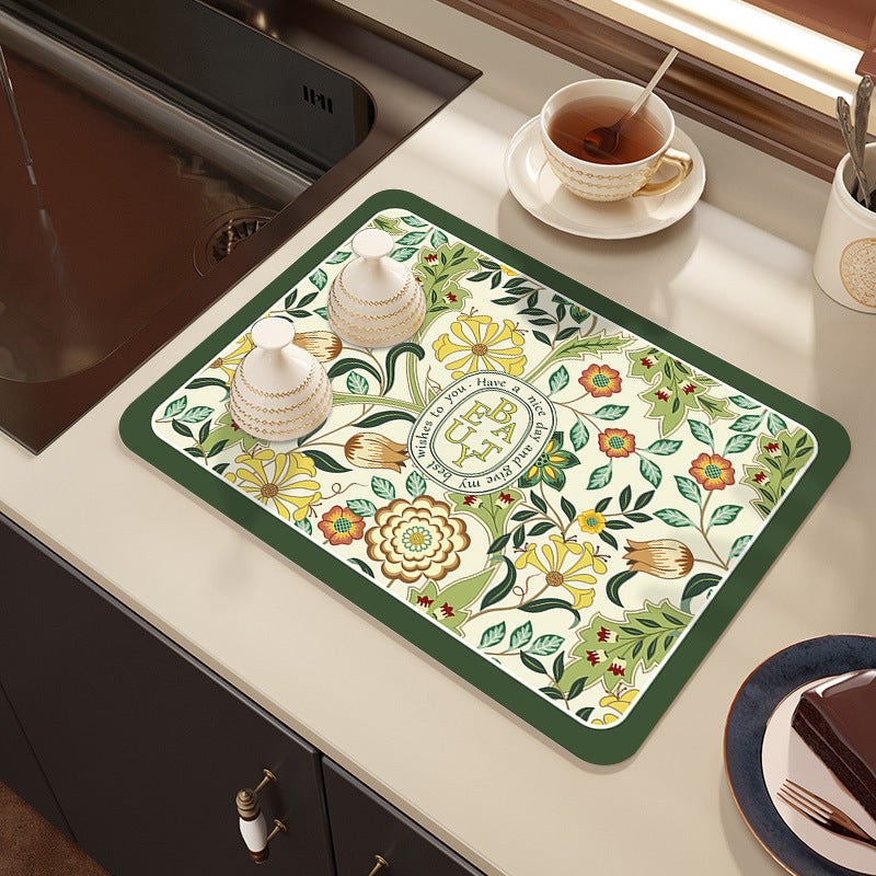 Decorative Botanical Kitchen Mat | Kelmera