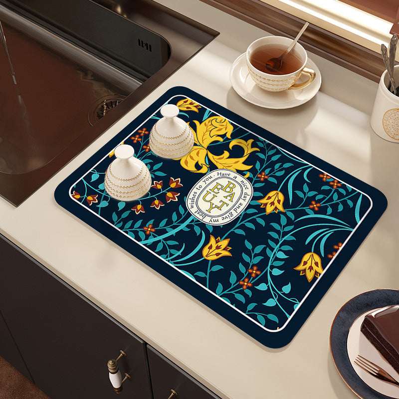 Decorative Botanical Kitchen Mat | Kelmera