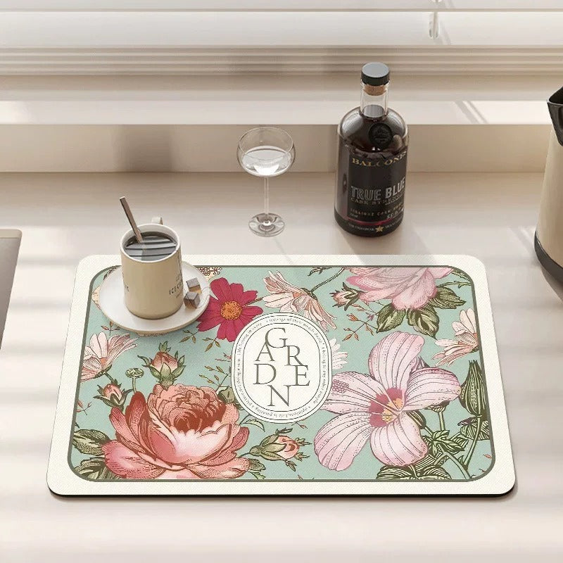 Decorative Botanical Kitchen Mat | Kelmera