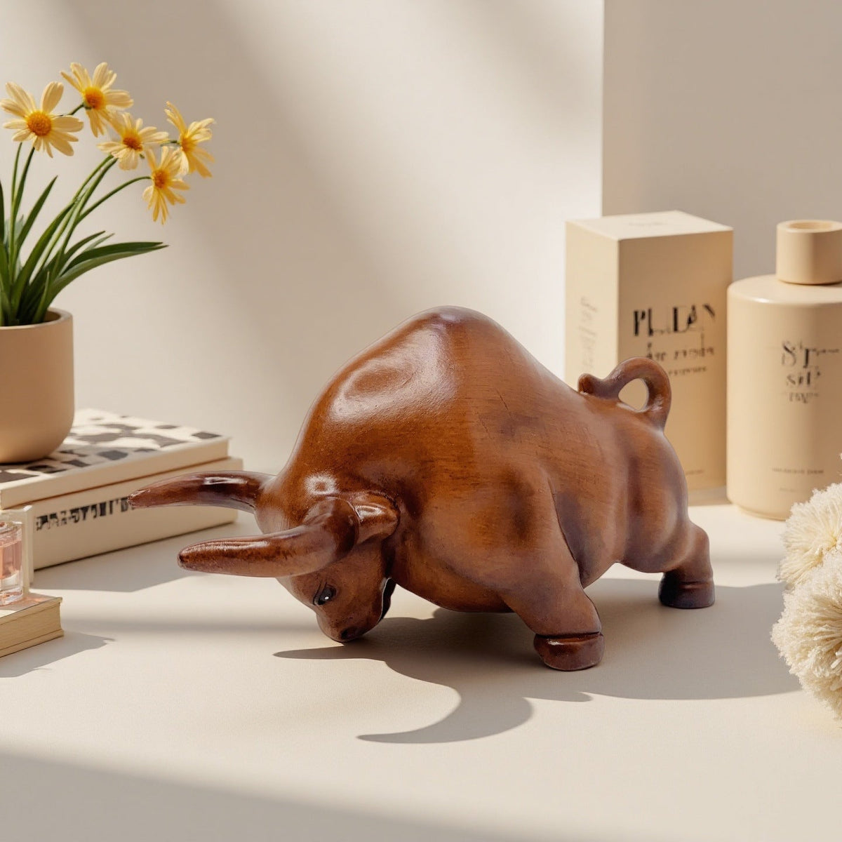 Decorative Bull Figure made of High-Quality Synthetic Resin | Kelmera