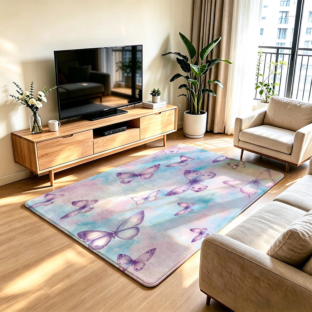 Decorative Butterfly Print Area Rug | Kelmera