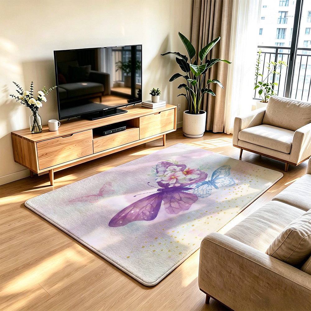 Decorative Butterfly Print Area Rug | Kelmera