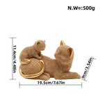 Decorative Cat Figurine Silver Black | Kelmera