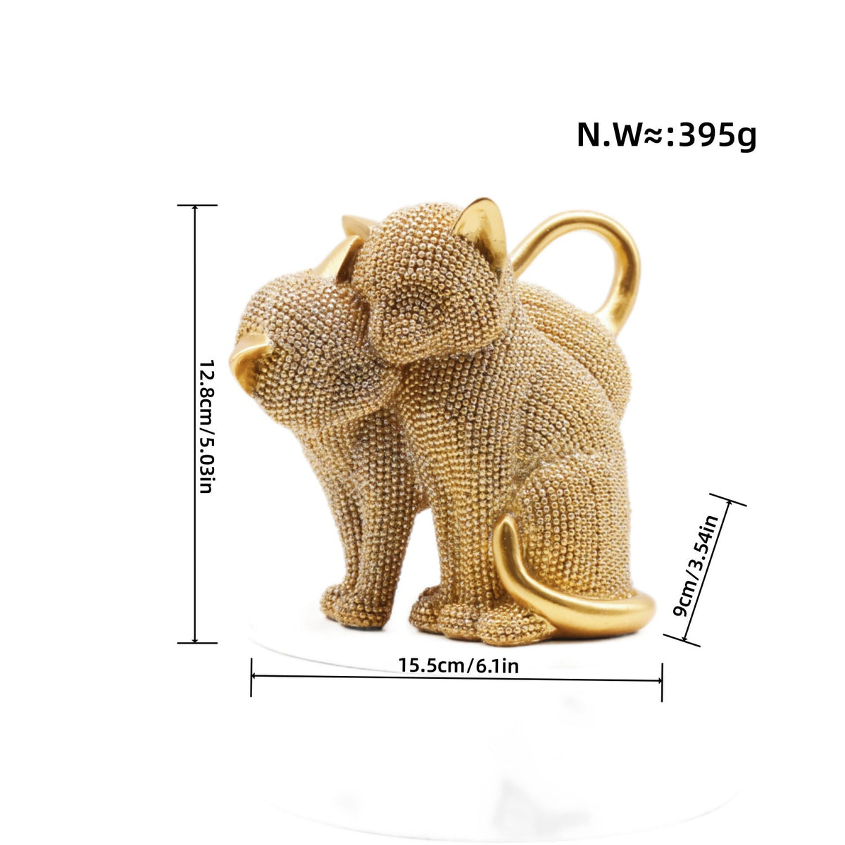 Decorative Cat Figurine Silver Black | Kelmera
