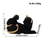 Decorative Cat Figurine Silver Black | Kelmera