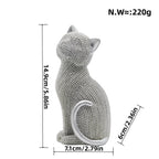 Decorative Cat Figurine Silver Black | Kelmera