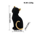 Decorative Cat Figurine Silver Black | Kelmera