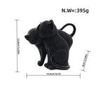 Decorative Cat Figurine Silver Black | Kelmera