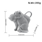 Decorative Cat Figurine Silver Black | Kelmera