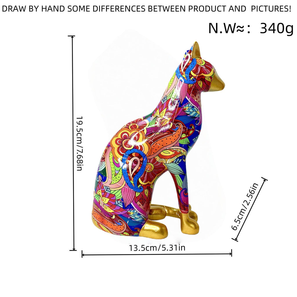 Decorative Cat Statue in Modern Art Style | Kelmera