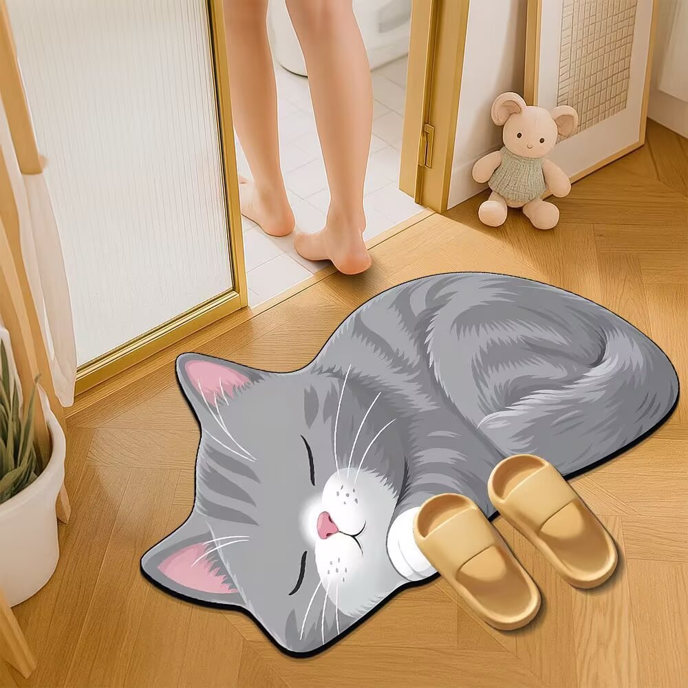 Decorative Cat-Themed Area Mat | Kelmera