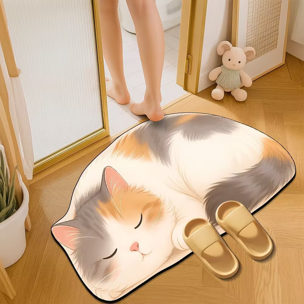 Decorative Cat-Themed Area Mat | Kelmera