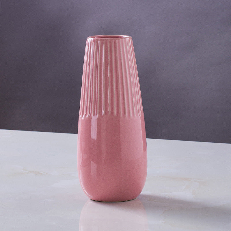 Decorative Ceramic Vase Pink Blue White | Kelmera
