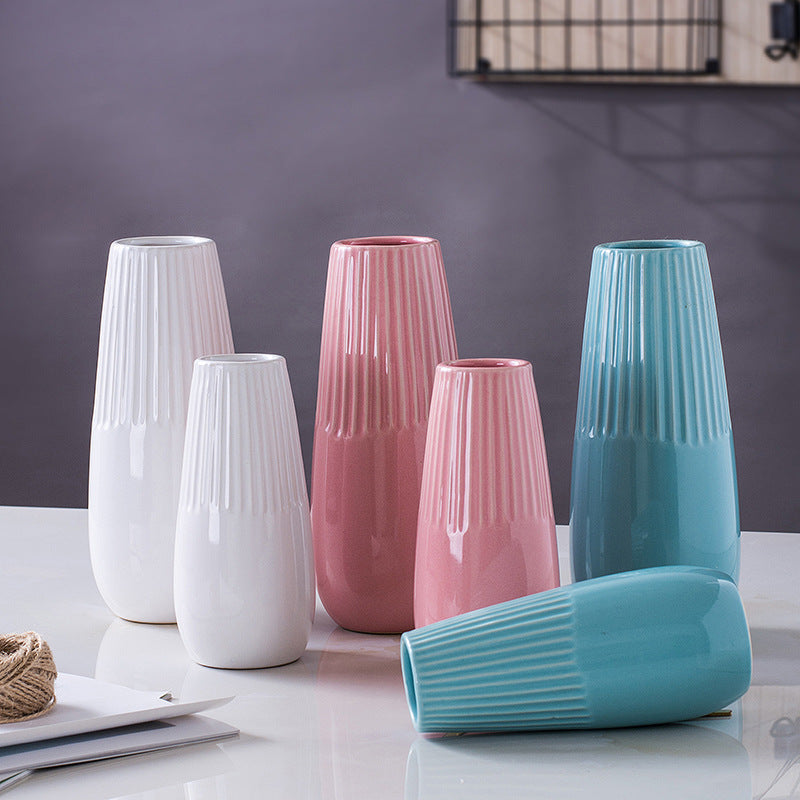 Decorative Ceramic Vase Pink Blue White | Kelmera