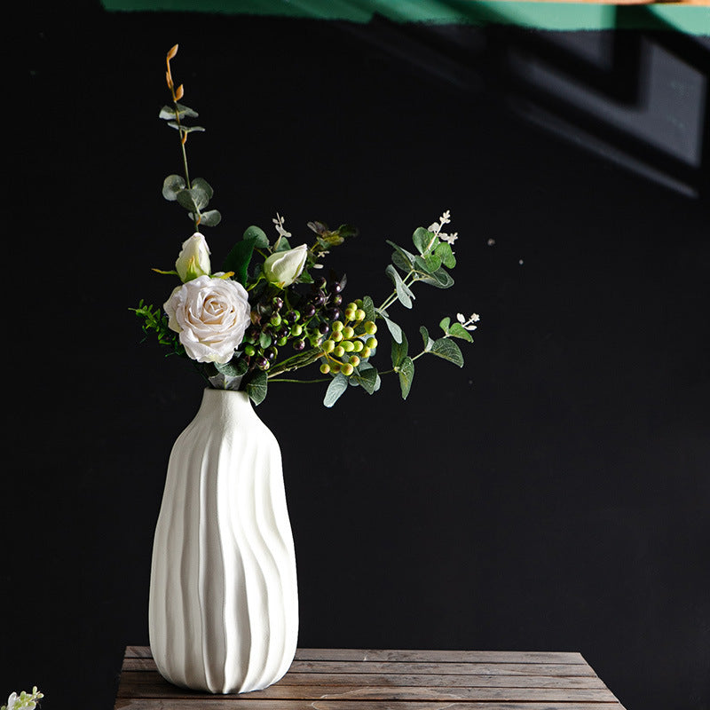 Decorative Ceramic Vase Syd10W163L Milky-White Syd10W163S | Kelmera