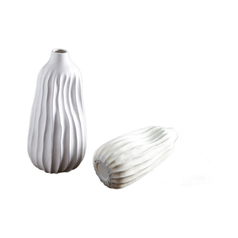 Decorative Ceramic Vase Syd10W163L Milky-White Syd10W163S | Kelmera