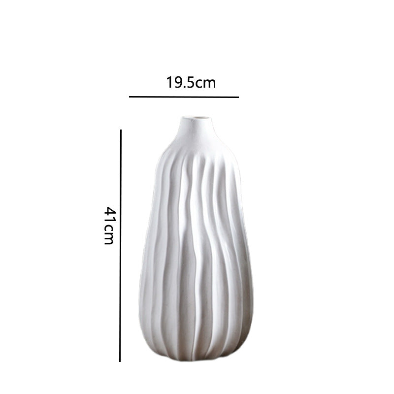 Decorative Ceramic Vase Syd10W163L Milky-White Syd10W163S | Kelmera