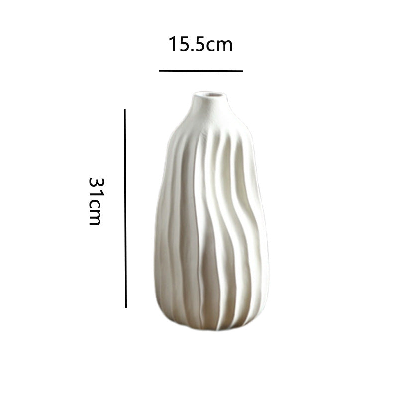 Decorative Ceramic Vase Syd10W163L Milky-White Syd10W163S | Kelmera