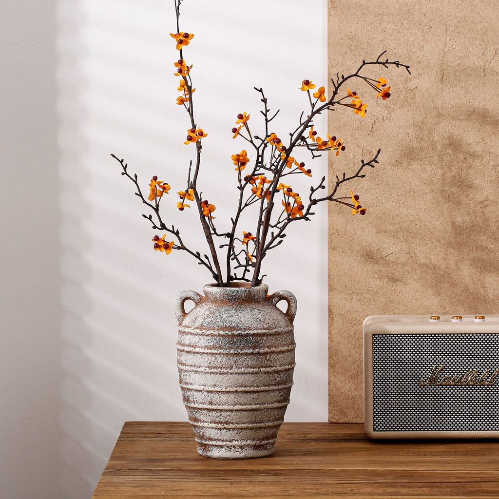 Decorative Ceramic Vase White Blackgold | Kelmera
