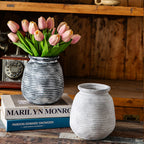Decorative Ceramic Vase White Show Details Black | Kelmera