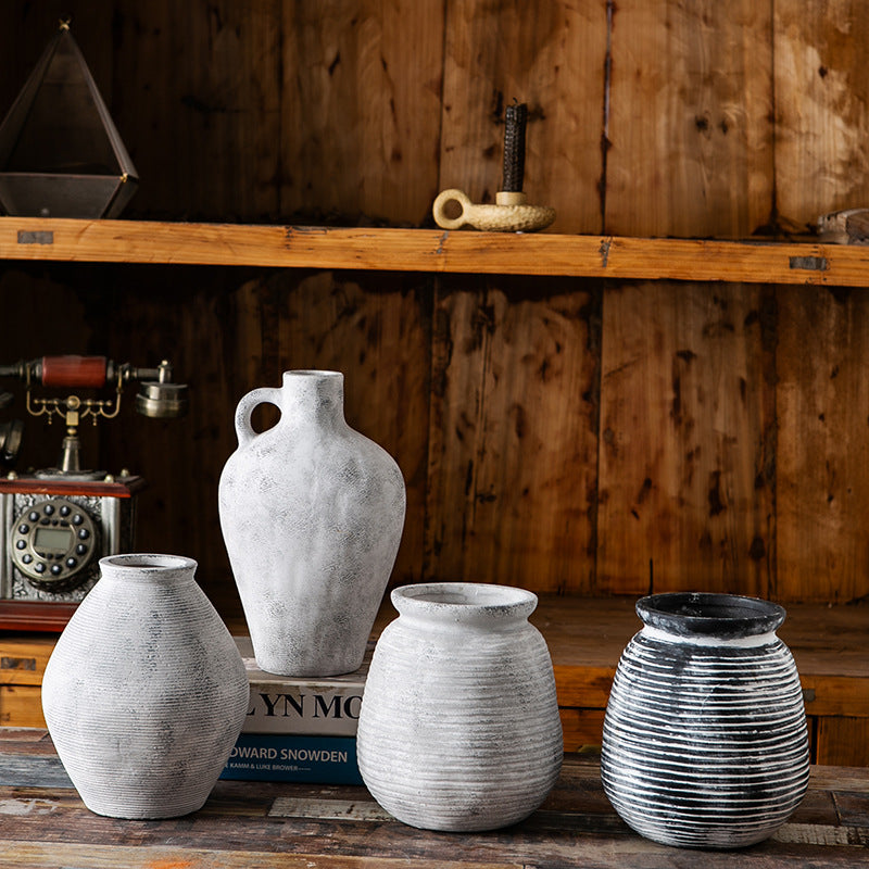 Decorative Ceramic Vase White Show Details Black | Kelmera